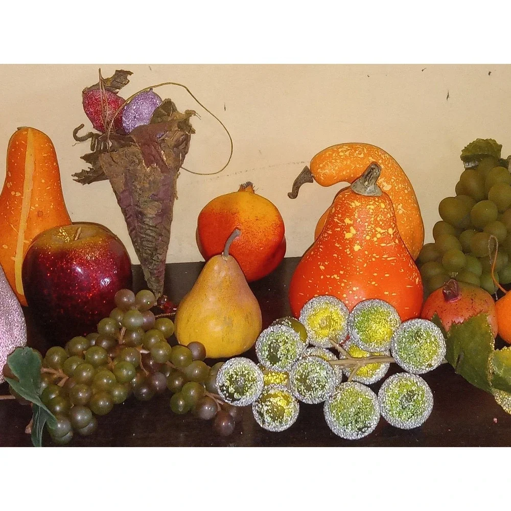 Vintage Artificial Faux Fruit Vegetables Realistic Sugar Coated Home Table Decor